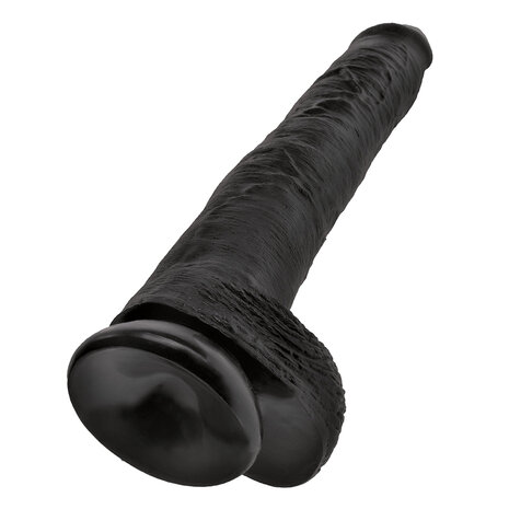 Pipedream King Cock - Zwarte Dildo met Scrotum - 35 cm - Zwart