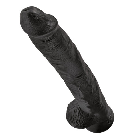 Pipedream King Cock - Zwarte Dildo met Scrotum - 35 cm - Zwart