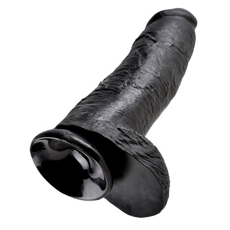 Pipedream King Cock - Zwarte Dildo met Scrotum - 30 cm - Zwart