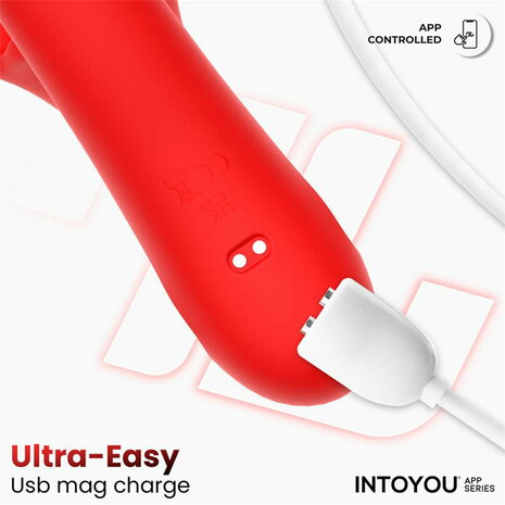 IY - Franky - Knabbelende Vibrator met Roterende Bal - Met App Control - Rood