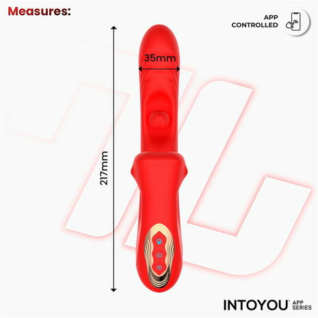 IY - Franky - Knabbelende Vibrator met Roterende Bal - Met App Control - Rood