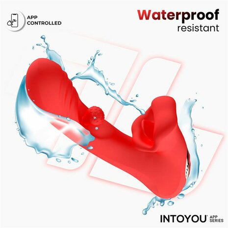 IY - Franky - Knabbelende Vibrator met Roterende Bal - Met App Control - Rood