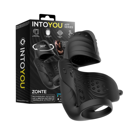 IY - Zonte - Roterende en Vibrerende Cap Masturbator - App Control &ndash; Zwart