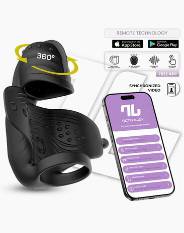 IY - Zonte - Roterende en Vibrerende Cap Masturbator - App Control &ndash; Zwart