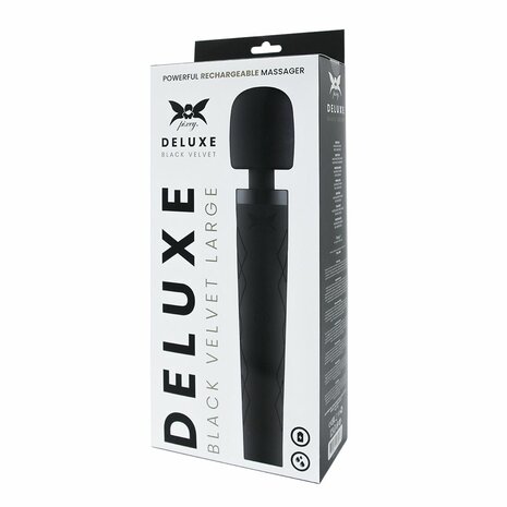Pixey Deluxe - Black Velvet - Wand Vibrator - Medium