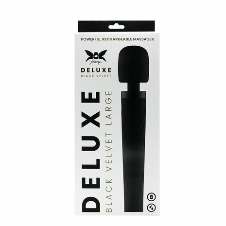 Pixey Deluxe - Black Velvet - Wand Vibrator - Medium