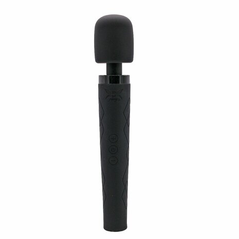Pixey Deluxe - Black Velvet - Wand Vibrator - Medium - Large