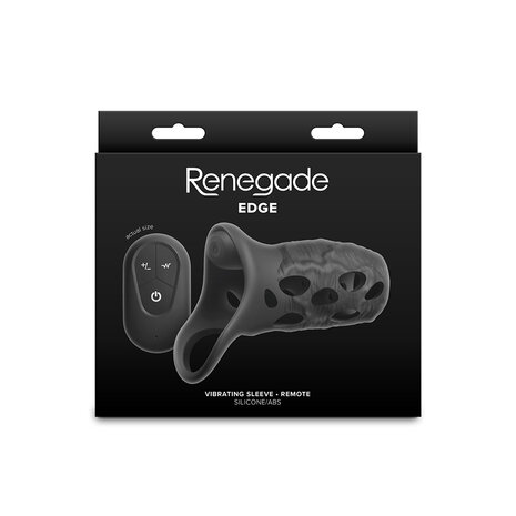 Renegade - Edge - Vibrerende Penis Sleeve met Afstandsbediening - Zwart