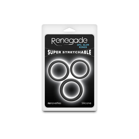 Renegade - Slim Rings - Cockringen Set - 3 stuks - Zwart