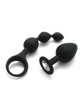Rimba - Barcelona - Anaal Set Met Buttplug En Anaal kralen - Zwart Rimba - Barcelona - Anaal Set Met Buttplug En Anaal kralen - Zwart