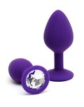 Rimba - Berlin - Bling Buttplug - Set Met 2 Buttplugs Met Kristal - Paars Rimba - Berlin - Bling Buttplug - Set Met 2 Buttplugs Met Kristal - Paars