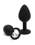 Rimba - Berlin - Bling Buttplug - Set Met 2 Buttplugs Met Kristal - Zwart Rimba - Berlin - Bling Buttplug - Set Met 2 Buttplugs Met Kristal - Zwart