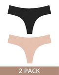 Bye Bra - Invisible Thong - Onzichtbare String - 2 pack - nude en zwart Bye Bra - Invisible Thong - Onzichtbare String - 2 pack - nude en zwart