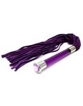 Rimba - Suede Flogger Met Glazen Handvat En Kristal - Paars