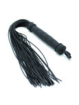 Rimba - Siliconen Flogger Zweep 48 strengen - Zwart -