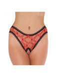 Amorable by Rimba - Transparant Slipje Met Open Kruis - Rood/Zwart Amorable by Rimba - Transparant Slipje Met Open Kruis - Rood/Zwart