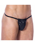 Rimba - Echt nappa lederen Heren G-String Met penis pouch - Zwart