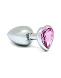 Rimba - Buttplug Small Met Kristal In hartvorm - Roze