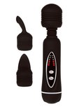 POWER - Wand Vibrator met 2 verwisselbare koppen - zwart