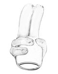 POWER Wand Vibrator Opzetstuk Double finger - transparant