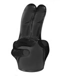 POWER Wand Vibrator Opzetstuk Double finger - zwart