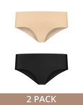 Bye Bra - Invisible Hipster - Onzichtbaar Slipje - 2 pack - nude en zwart Bye Bra - Invisible Hipster - Onzichtbaar Slipje - 2 pack - nude en zwart