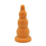 Gold Play - Soft Liquid Siliconen Anaal Dildo Blop - Goud - Maat M Gold Play - Soft Liquid Siliconen Anaal Dildo Blop - Goud - Maat M
