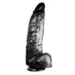 515 line - Dildo - 38 x 9 cm Met Zuignap - Zwart