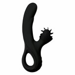 Vibrator met Draaiend Clitoris Wieltje - zwart Vibrator met Draaiend Clitoris Wieltje - zwart