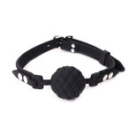 Kiotos - Siliconen ball gag met honingraat motief - zwart Kiotos - Siliconen ball gag met honingraat motief - zwart