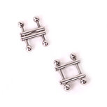 Kiotos - Verstelbare Tepelklemmen Met Balletjes - Zilver