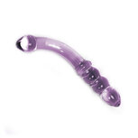 Kiotos - Gebogen Glazen dildo Met stimulerende ribbels - Paars Kiotos - Gebogen Glazen dildo Met stimulerende ribbels - Paars