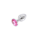 Kiotos - Buttplug aluminium met roze kristal - small Kiotos - Buttplug aluminium met roze kristal - small