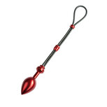 Malesation Cock-Grip Aluminium Anaal plug Met Elastische Rubberen Cockring - Rood - Large Malesation Cock-Grip Aluminium Anaal plug Met Elastische Rubberen Cockring - Rood - Large