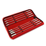 Kiotos Steel Set met Geribbelde Rosebud dilators / sounds in luxe etui - 8 stuks Kiotos Steel Set met Geribbelde Rosebud dilators / sounds in luxe etui - 8 stuks