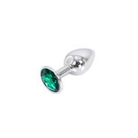 Kiotos - Buttplug Aluminium Met Groen Sierkristal - Maat S Kiotos - Buttplug Aluminium Met Groen Sierkristal - Maat S
