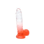 Kiotos Cox Color - Gekleurde Dildo 08 - 18,5 x 4 cm - Transparant/Rood