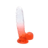 Kiotos Cox Color - Gekleurde Dildo 10 - 25 x 5,5 cm - Transparant/Rood