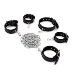 Budget Bondageset Met collar, hand- En voetboeien - Zwart