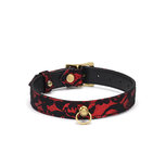 Liebe Seele - Victorian Garden Collar/Choker Smal - vegan vriendelijk - PU leer en kant - zwart/rood