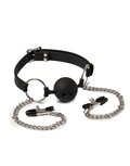 Rimba - Ball Gag - Mondknevel Met Tepelklemmen Rimba - Ball Gag - Mondknevel Met Tepelklemmen
