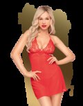 Penthouse - Mini Jurkje Met String Bedtime Story - Rood - maat S/M