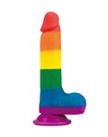 Lovetoy - Rainbow Pride Dildo met Scrotum 19.5 cm