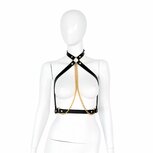 Kiotos Leather - Body Harnas - Leren Riemen Body met Gouden Ketting - Verstelbaar - Zwart Goud Kiotos Leather - Body Harnas - Leren Riemen Body met Gouden Ketting - Verstelbaar - Zwart Goud