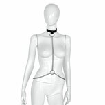Kiotos Deluxe - Collar - Zwart Leren Halsband met Zilveren Kettingen - Verstelbaar Kiotos Deluxe - Collar - Zwart Leren Halsband met Zilveren Kettingen - Verstelbaar