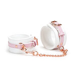 Liebe Seele - Fairy - Leren Enkelboeien met Rosé Gouden Gespen - Roze/Wit Liebe Seele - Fairy - Leren Enkelboeien met Rosé Gouden Gespen - Roze/Wit