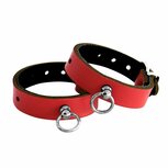 Kiotos Leather - Polsboeien Leder met Kleine O-ring - Rood