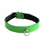 Kiotos Leather - Collar met Kleine O-ring - Leder - Groen