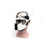 665 - Bondage Pup Hood - Puppy Play Hood - PU Leer - One Size - Zwart/Wit 665 - Bondage Pup Hood - Puppy Play Hood - PU Leer - One Size - Zwart/Wit