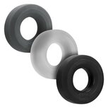 Hünkyjunk - Cockring - 3 stuks - Zwart/Wit/Grijs Hünkyjunk - Cockring - 3 stuks - Zwart/Wit/Grijs